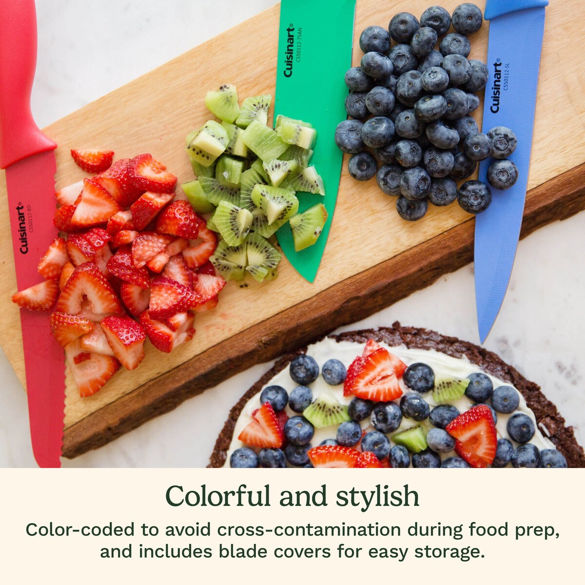 12 Piece Nonstick Color Knife Set with Blade Guards