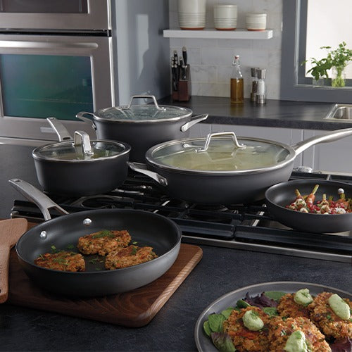 Premier Ceramic Nonstick 8-Piece Cookware Set, Midnight Blue