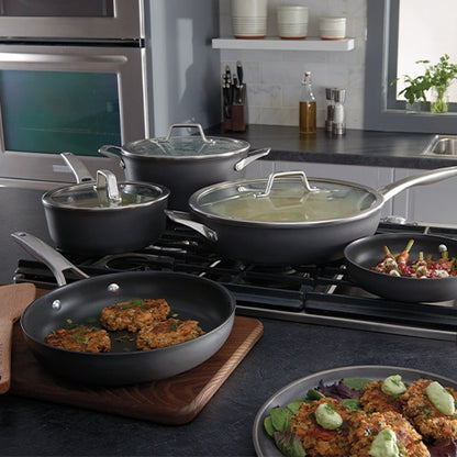 Premier Ceramic Nonstick 8-Piece Cookware Set, Midnight Blue