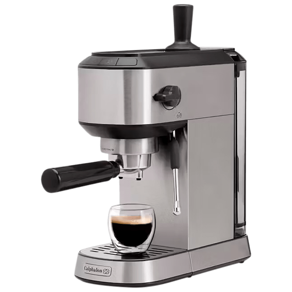 Calphalon Compact Stainless Steel Espresso Machine with Milk Frother