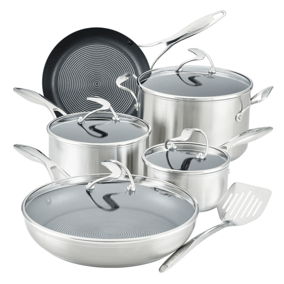 Circulon SteelShield 10-Piece Stainless Steel Nonstick Cookware Set