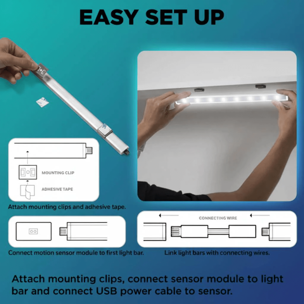 3-Pack: Infinite Basics Under Cabinet Light with 5 Ft USB &amp; AC Wall Adapter