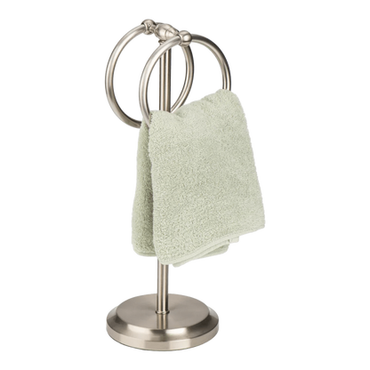 J&amp;V Textiles Classical Double Ring Fingertip Towel Holder