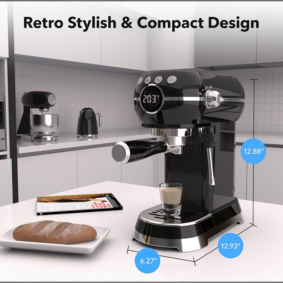 HBN 20Bar Compact Espresso Machine with Milk Frother