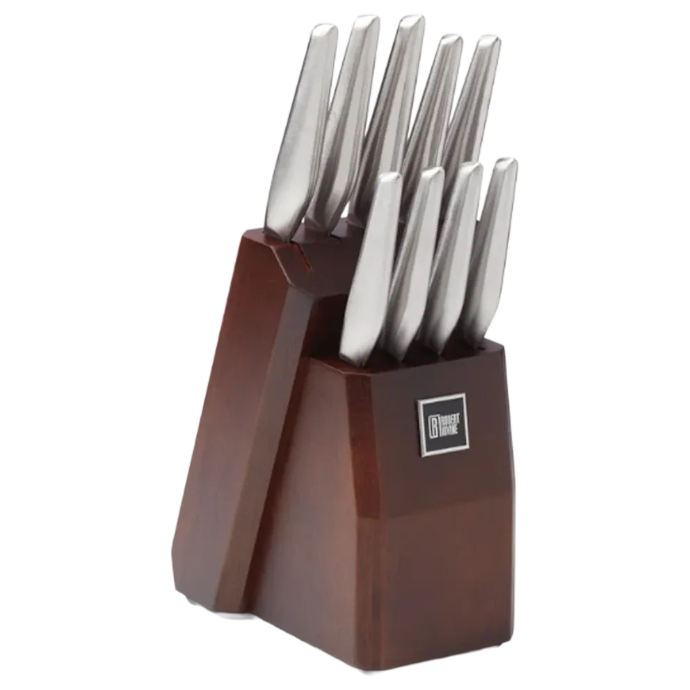Robert Irvine 10-Piece Stainless Steel Knife Block Set