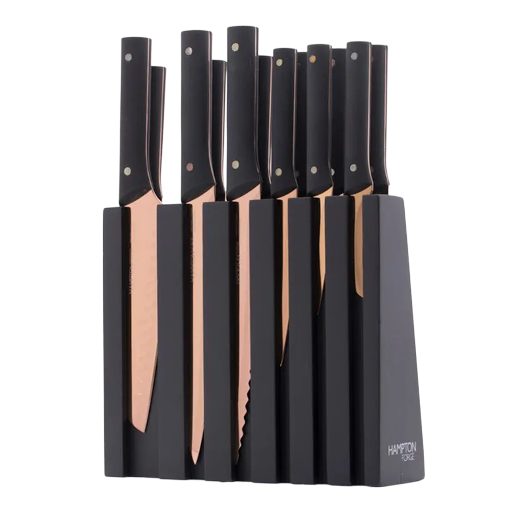 Hampton Forge 13-Piece Knight Copper Cutlery Block Set