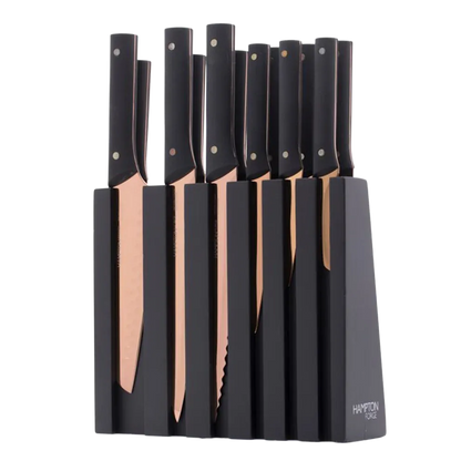 Hampton Forge 13-Piece Knight Copper Cutlery Block Set