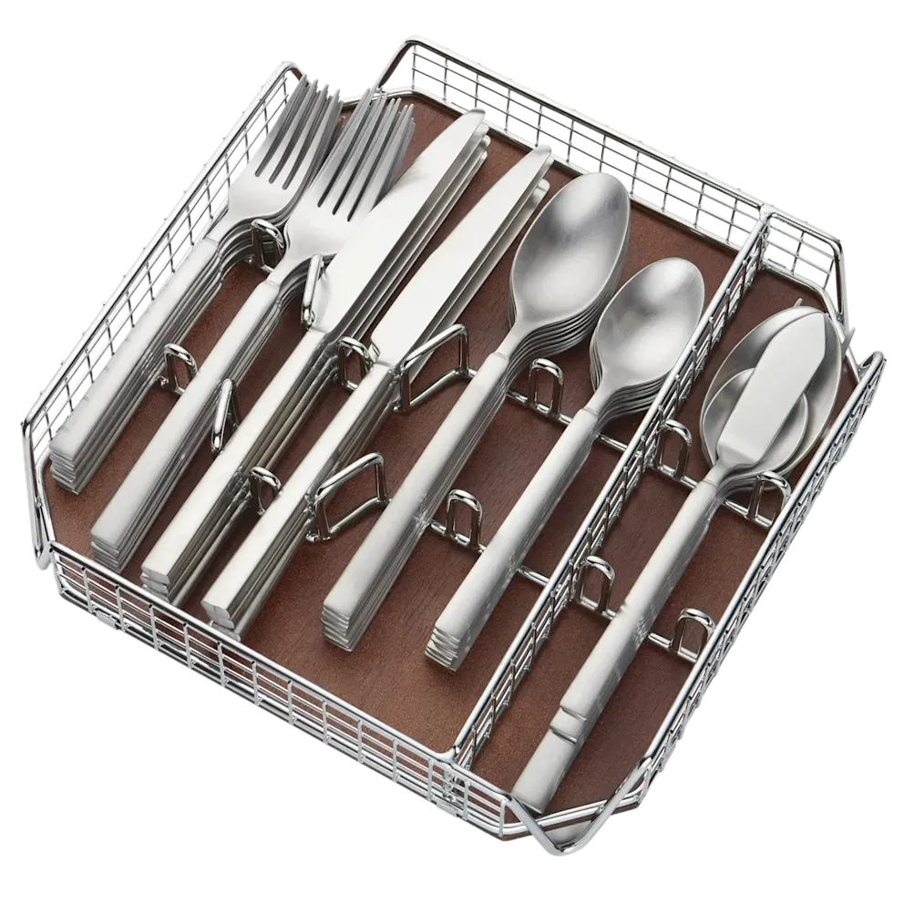 Cambridge 45-Piece Gailann Satin Stainless Steel Flatware Set with Caddy