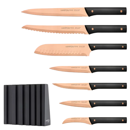 Hampton Forge 13-Piece Knight Copper Cutlery Block Set
