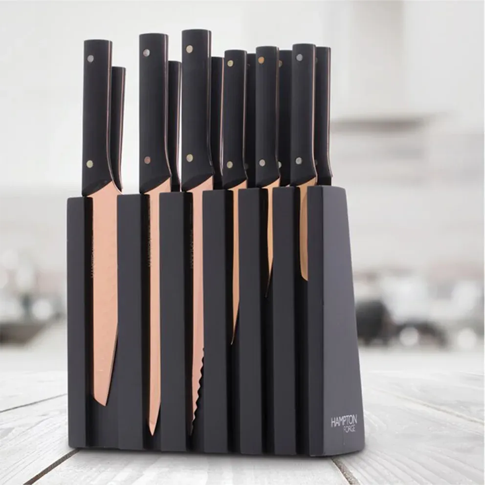 Hampton Forge 13-Piece Knight Copper Cutlery Block Set