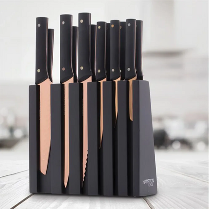 Hampton Forge 13-Piece Knight Copper Cutlery Block Set
