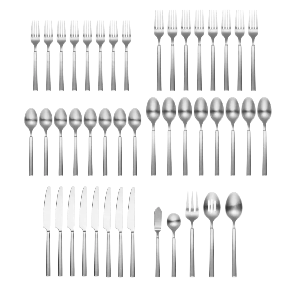 Cambridge 45-Piece Gailann Satin Stainless Steel Flatware Set with Caddy