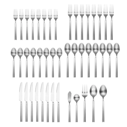 Cambridge 45-Piece Gailann Satin Stainless Steel Flatware Set with Caddy