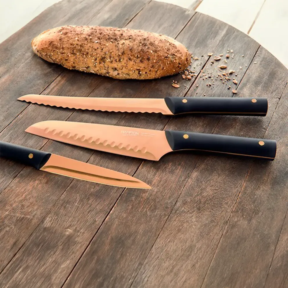 Hampton Forge 13-Piece Knight Copper Cutlery Block Set