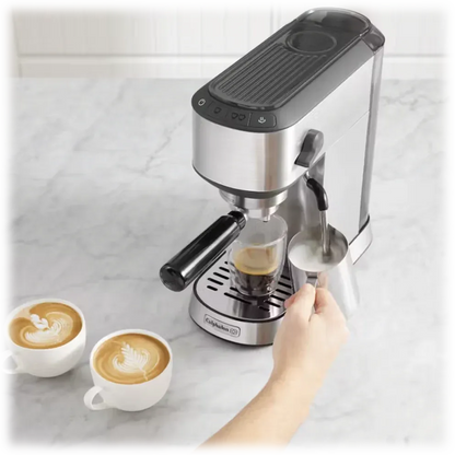Calphalon Compact Stainless Steel Espresso Machine with Milk Frother