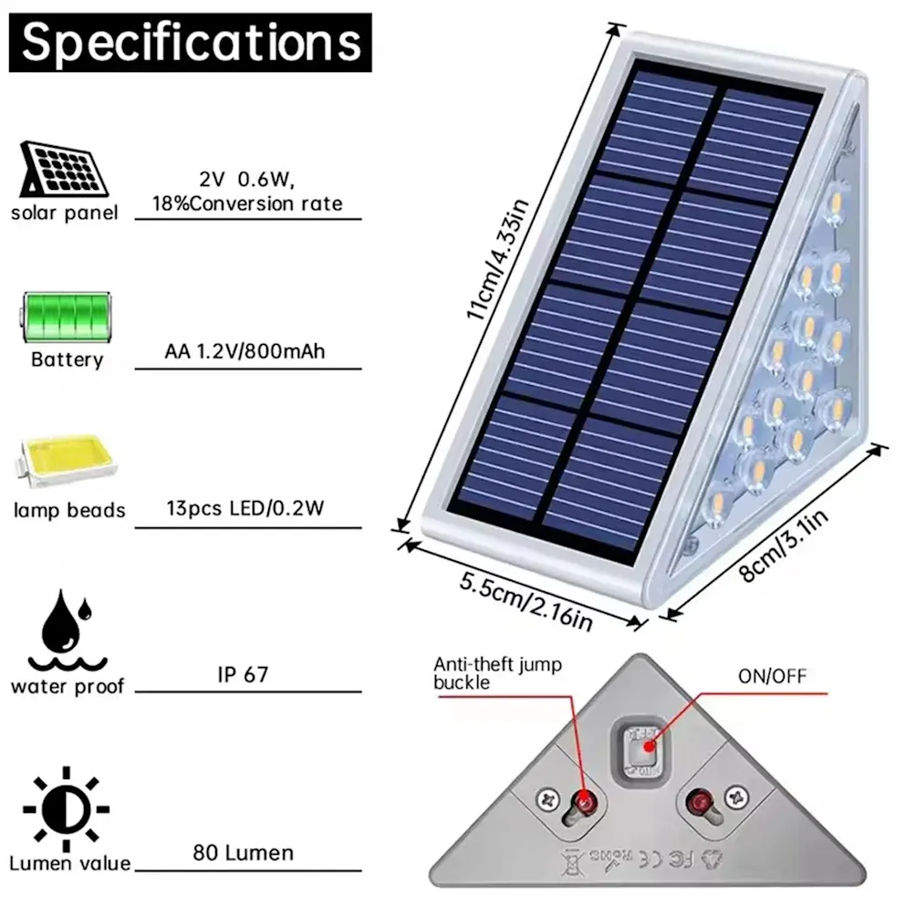 6-Pack: Infinite Basics Triangle Solar LED Step Lights