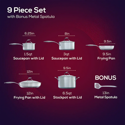 Circulon SteelShield 10-Piece Stainless Steel Nonstick Cookware Set