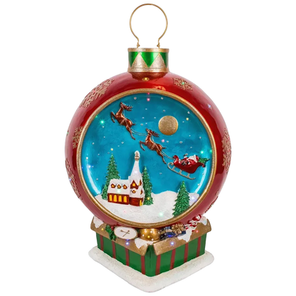 National Tree Company 34" Santa Sleigh Ball Ornament with Christmas Music