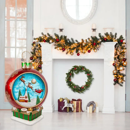 National Tree Company 34" Santa Sleigh Ball Ornament with Christmas Music