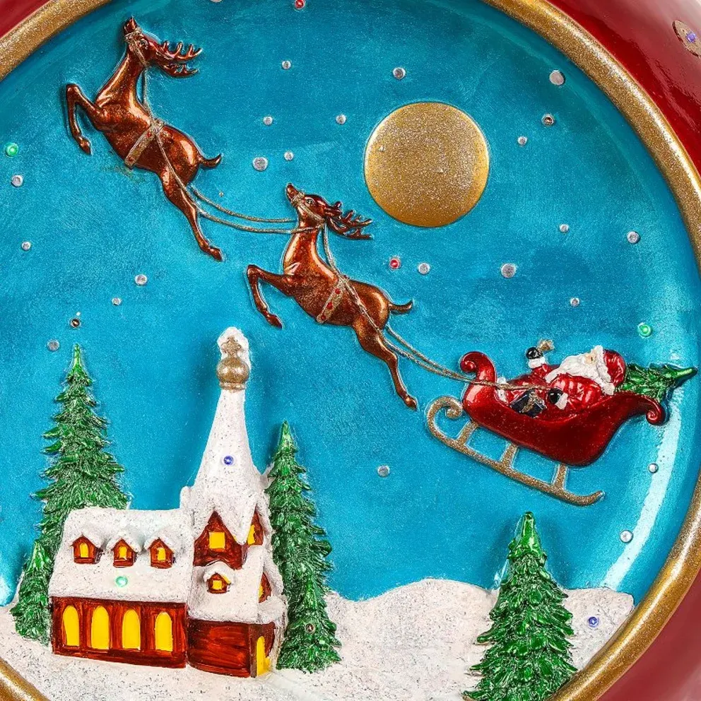 National Tree Company 34" Santa Sleigh Ball Ornament with Christmas Music