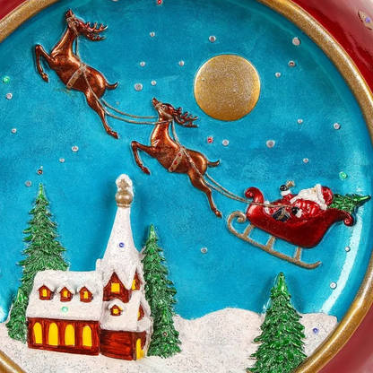 National Tree Company 34" Santa Sleigh Ball Ornament with Christmas Music