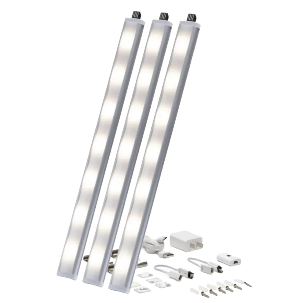 3-Pack: Infinite Basics Under Cabinet Light with 5 Ft USB &amp; AC Wall Adapter