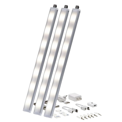 3-Pack: Infinite Basics Under Cabinet Light with 5 Ft USB &amp; AC Wall Adapter