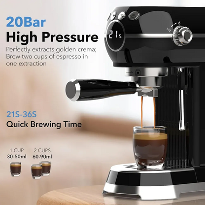 HBN 20Bar Compact Espresso Machine with Milk Frother