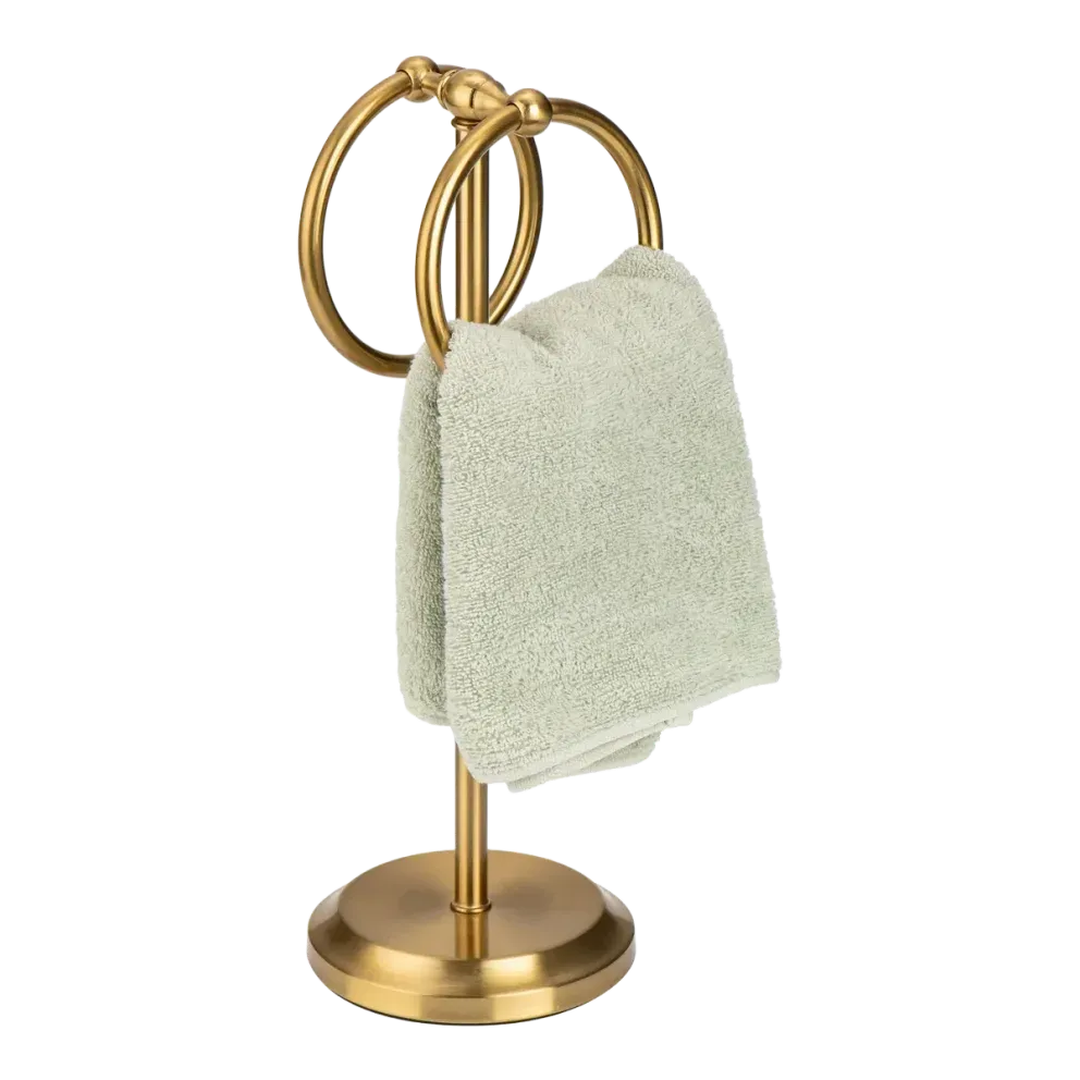 J&amp;V Textiles Classical Double Ring Fingertip Towel Holder