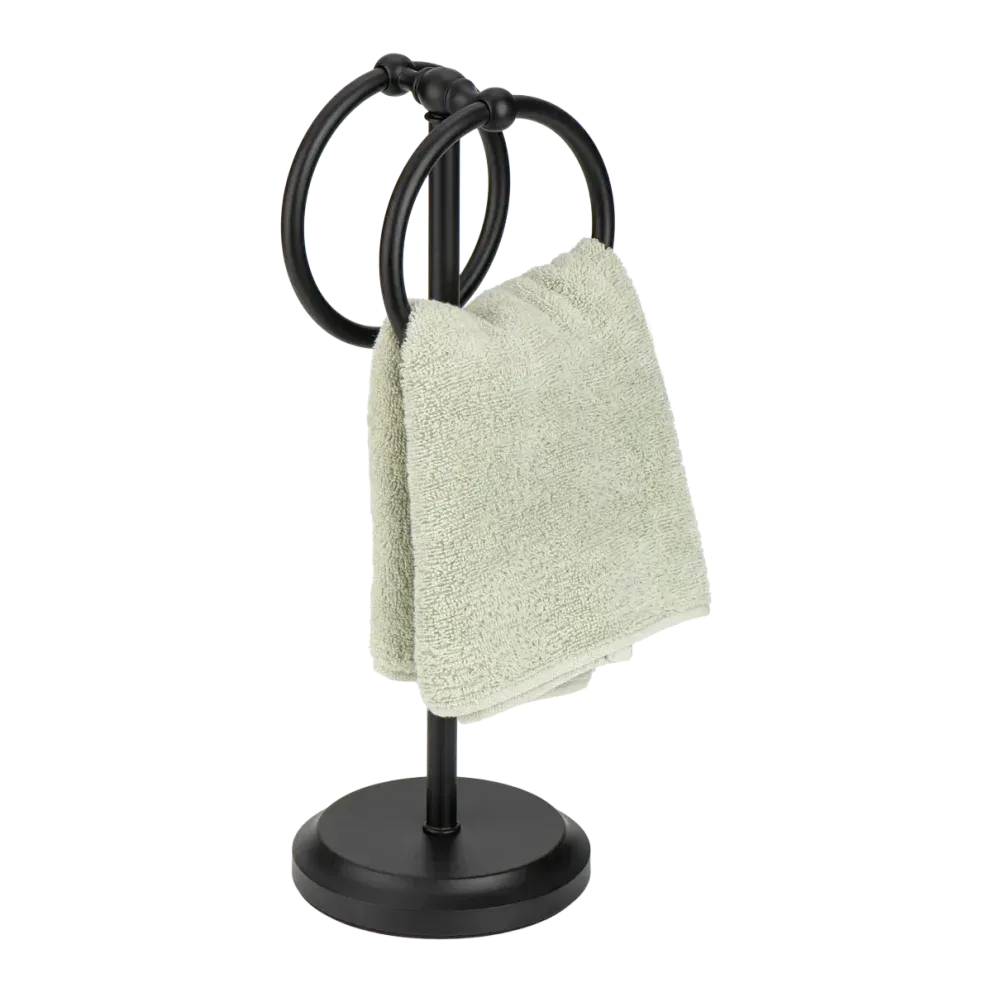 J&amp;V Textiles Classical Double Ring Fingertip Towel Holder