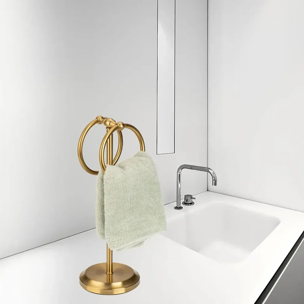 J&amp;V Textiles Classical Double Ring Fingertip Towel Holder