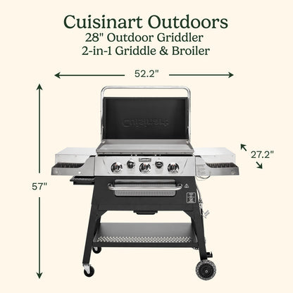 28" Outdoor Griddler™ - 2-in-1 Griddle &amp; Broiler