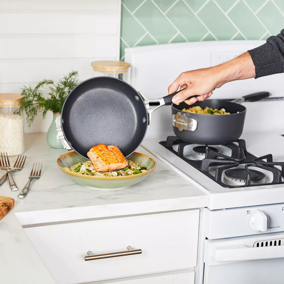 Select by Calphalon® Space-Saving Hard-Anodized Nonstick 9-Piece Cookware Set